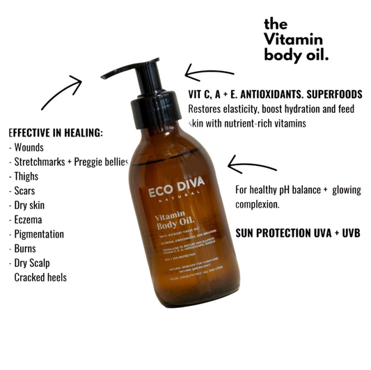 Eco Diva Vitamin Body Oil for Scarring & Scratchmarks - 200ml